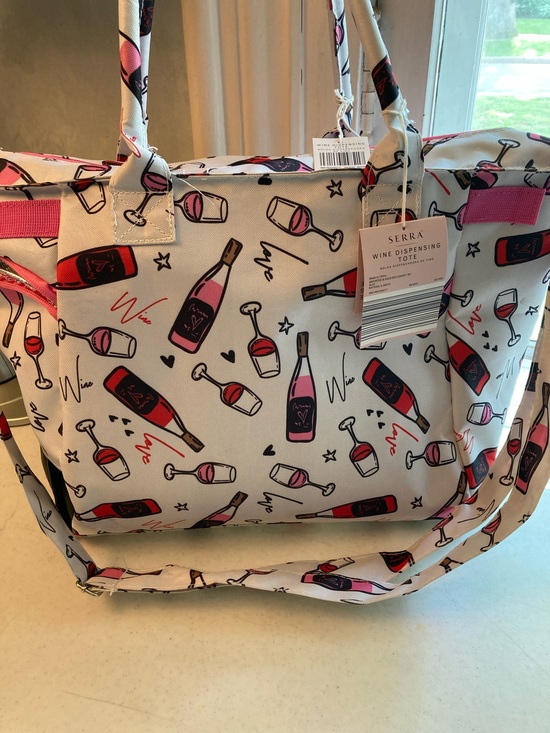 Serra Handbags - Serra Wine Dispensing Tote Bag - Pink & Red